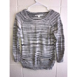 Gray stripped long sleeve top
